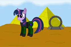 Size: 1857x1226 | Tagged: safe, artist:anxiouspon, derpibooru import, twilight sparkle, pony, unicorn, crossover, image, jpeg, stargate