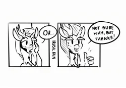 Size: 2360x1640 | Tagged: safe, artist:lrusu, derpibooru import, discord, draconequus, comic:fluttercord (irusu), clueless, comic, image, implied discoshy, implied shipping, implied straight, jpeg, sketch, solo, thumbs up