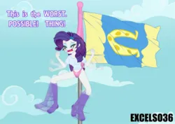 Size: 1321x935 | Tagged: suggestive, artist:excelso36, derpibooru import, part of a set, rarity, human, equestria girls, clothes, commission, crying, desperation, embarrassed, embarrassed underwear exposure, fetish, flag pole, hanging, hanging wedgie, humiliation, image, jpeg, makeup, need to pee, omorashi, peeing in panties, pissing, potty emergency, potty time, running makeup, socks, solo, the worst possible thing, underwear, urine, wedgie, wedgie fetish, wetting