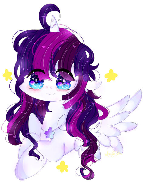 Size: 1024x1275 | Tagged: safe, artist:magicangelstarartist, derpibooru import, oc, oc:twily star, unofficial characters only, alicorn, pony, female, image, jewelry, jpeg, mare, multicolored hair, necklace, simple background, solo, spread wings, wings