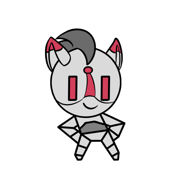Size: 681x681 | Tagged: safe, artist:rubiont, derpibooru import, oc, oc:rubiont, anthro, pony, robot, robot pony, animated, chibi, dancing, gif, helltaker, image, loop, simple background, solo, vitality dance