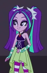 Size: 559x859 | Tagged: safe, derpibooru import, screencap, aria blaze, equestria girls, rainbow rocks, bare shoulders, clothes, dress, female, image, jpeg, sleeveless, solo