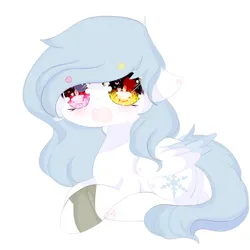 Size: 1024x1024 | Tagged: safe, artist:magicangelstarartist, derpibooru import, oc, unofficial characters only, pegasus, pony, colored wings, female, heter, image, jpeg, mare, multicolored wings, scrapes, simple background, solo, wings