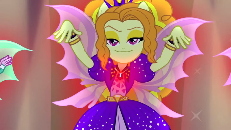 Size: 1920x1080 | Tagged: safe, derpibooru import, screencap, adagio dazzle, equestria girls, rainbow rocks, clothes, dress, female, image, jpeg, smug, solo