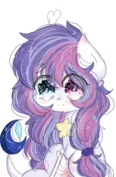 Size: 540x824 | Tagged: safe, artist:magicangelstarartist, derpibooru import, oc, unofficial characters only, pony, female, heterochromia, image, looking at you, mare, multicolored hair, png, simple background, solo