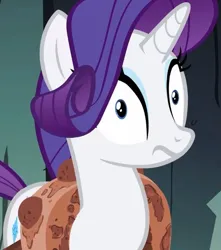 Size: 543x613 | Tagged: safe, derpibooru import, screencap, rarity, pony, unicorn, a dog and pony show, season 1, cropped, female, frown, image, jpeg, mare, surprised, wide eyes