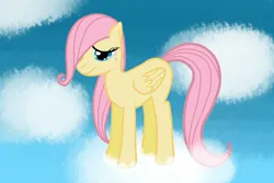 Size: 3000x2000 | Tagged: safe, artist:jimthecactus, derpibooru import, fluttershy, pegasus, pony, cloud, crying, female, filly, filly fluttershy, image, jpeg, on a cloud, sad, solo, standing on a cloud, younger