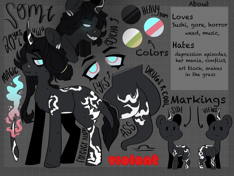 Size: 4000x3000 | Tagged: safe, artist:dejji_vuu, derpibooru import, oc, oc:somi, unofficial characters only, pony, unicorn, image, jpeg, reference sheet, solo