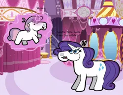 Size: 1134x878 | Tagged: safe, artist:cookie-lovey, derpibooru import, rarity, sweetie belle, pony, unicorn, 2012, annoyed, carousel boutique, cute, diasweetes, duo, duo female, eyes closed, female, filly, foal, frown, glow, glowing horn, happy, horn, image, jpeg, levitation, magic, mare, open mouth, open smile, self-levitation, siblings, sisters, smiling, style emulation, telekinesis, the fairly oddparents