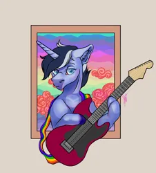 Size: 4071x4508 | Tagged: safe, derpibooru import, oc, oc:bronyast, unofficial characters only, pony, unicorn, guitar, image, musical instrument, png, solo