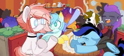 Size: 1280x579 | Tagged: safe, artist:inkp0ne, derpibooru import, oc, unofficial characters only, alicorn, bat pony, earth pony, pony, unicorn, bakery, group, image, jpeg