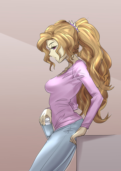 Size: 2894x4093 | Tagged: safe, artist:invisibleone11, derpibooru import, adagio dazzle, equestria girls, breasts, clothes, image, jpeg, pants, water