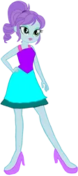 Size: 780x1742 | Tagged: safe, artist:rainbowstarcolour262, derpibooru import, crystal lullaby, human, equestria girls, background human, clothes, curly hair, dress, fall formal outfits, female, hand on hip, high heels, image, lipstick, png, ponytail, shoes, simple background, sleeveless, sleeveless dress, solo, transparent background