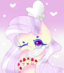 Size: 835x957 | Tagged: safe, artist:magicangelstarartist, derpibooru import, oc, unofficial characters only, earth pony, baker, cake, food, frosting, image, jpeg, multicolored hair, simple background, solo
