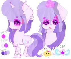 Size: 979x816 | Tagged: safe, artist:magicangelstarartist, derpibooru import, oc, oc:angel star, unofficial characters only, earth pony, pony, unicorn, female, image, jpeg, mare, multicolored hair, reference, simple background, solo