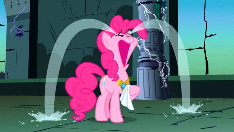 Size: 1920x1080 | Tagged: safe, derpibooru import, screencap, pinkie pie, earth pony, pony, friendship is magic, castle of the royal pony sisters, crying, cute, element of laughter, eyes closed, female, image, jpeg, ocular gushers, open mouth, pinkie cry, saturated, solo, tissue