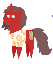 Size: 857x1032 | Tagged: safe, artist:supahdonarudo, derpibooru import, oc, oc:ironyoshi, unofficial characters only, pony, unicorn, clothes, image, png, pointy ponies, shirt, simple background, style emulation, transparent background
