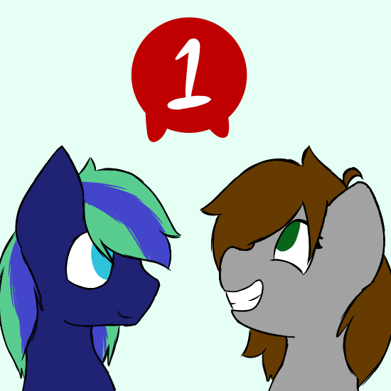 Size: 550x550 | Tagged: safe, artist:starstrucksocks, derpibooru import, oc, oc:silver fang, oc:sweet cheeks, unofficial characters only, earth pony, pony, blue eyes, duo, female, green background, green eyes, image, male, notification, png, simple background