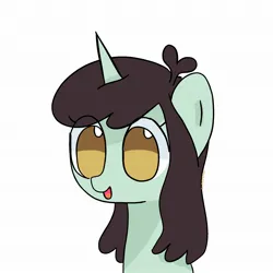 Size: 2048x2048 | Tagged: safe, artist:omelettepony, derpibooru import, sprout greenhoof, pony, unicorn, bust, female, horn, image, jpeg, las pegasus resident, mare, open mouth, portrait, simple background, solo, white background