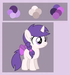 Size: 4651x4976 | Tagged: safe, artist:stellardusk, derpibooru import, oc, oc:snowie arua, pony, unicorn, bow, female, filly, foal, image, png, reference sheet, solo, tail, tail bow