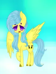 Size: 540x720 | Tagged: safe, artist:magicangelstarartist, derpibooru import, oc, oc:singery anne, unofficial characters only, pegasus, image, png, raised hoof, simple background, solo, spread wings, standing, wings