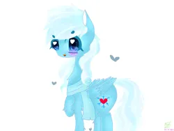Size: 1024x768 | Tagged: safe, artist:magicangelstarartist, derpibooru import, oc, oc:snow love, unofficial characters only, pegasus, pony, clothes, female, fluffy, gift art, image, jpeg, mare, raised hoof, scarf, side view, simple background, solo