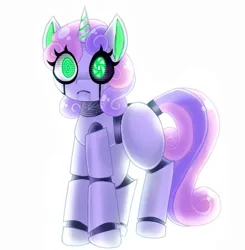 Size: 703x718 | Tagged: safe, artist:violetmilk, derpibooru import, sweetie belle, robot, image, jpeg, sweetie bot