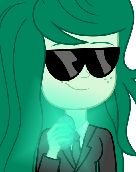 Size: 1300x1640 | Tagged: safe, artist:lightning_musicwave, derpibooru import, wallflower blush, equestria girls, clothes, crossover, image, meme, memory stone, men in black, png, reference, solo, sunglasses