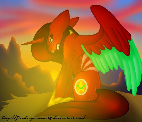 Size: 494x424 | Tagged: safe, artist:firedragonmoon15, derpibooru import, oc, oc:phoenix scarletruby, alicorn, pony, brown mane, brown tail, cliff, colored wings, crying, cutie mark, floppy ears, gritted teeth, head down, hoof shoes, image, jewelry, lidded eyes, lowres, mint wings, necklace, png, red coat, red wings, sitting, spread wings, sunset, tail, teeth, two toned wings, wings