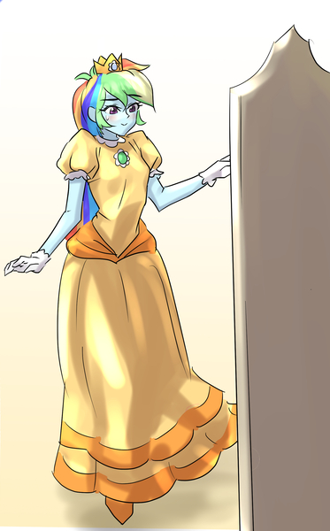 Size: 1639x2640 | Tagged: safe, artist:invisibleone11, derpibooru import, rainbow dash, equestria girls, clothes, dress, image, jpeg, mirror, solo