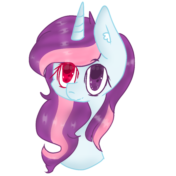 Size: 768x768 | Tagged: safe, artist:magicangelstarartist, derpibooru import, oc, unofficial characters only, pony, unicorn, bust, ear fluff, female, heterochromia, image, mare, multicolored hair, png, simple background, solo, white background