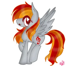 Size: 768x768 | Tagged: safe, artist:magicangelstarartist, derpibooru import, oc, unofficial characters only, pegasus, cute, heart, heart eyes, image, multicolored hair, png, simple background, solo, standing on two hooves, wingding eyes