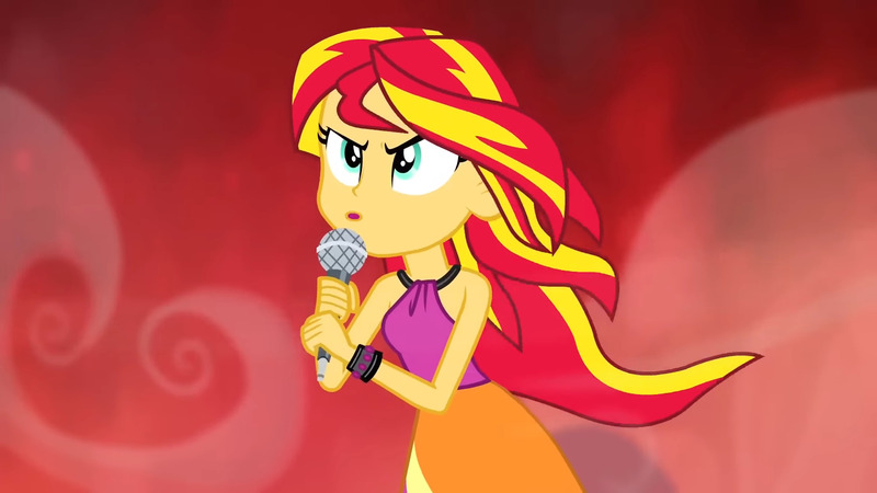 Size: 1920x1080 | Tagged: safe, derpibooru import, screencap, sunset shimmer, equestria girls, rainbow rocks, bare shoulders, clothes, female, image, jpeg, sleeveless, solo