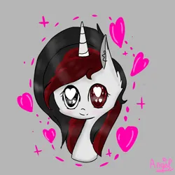 Size: 768x768 | Tagged: safe, artist:magicangelstarartist, derpibooru import, oc, unofficial characters only, pony, unicorn, bust, female, heterochromia, image, mare, png, simple background, solo