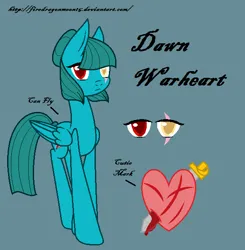Size: 583x594 | Tagged: safe, artist:firedragonmoon15, derpibooru import, oc, pegasus, pony, cutie mark, eye scar, facial scar, heterochromia, image, lowres, mint coat, mint mane, mint tail, png, red eyes, reference sheet, scar, simple background, standing, yellow eyes