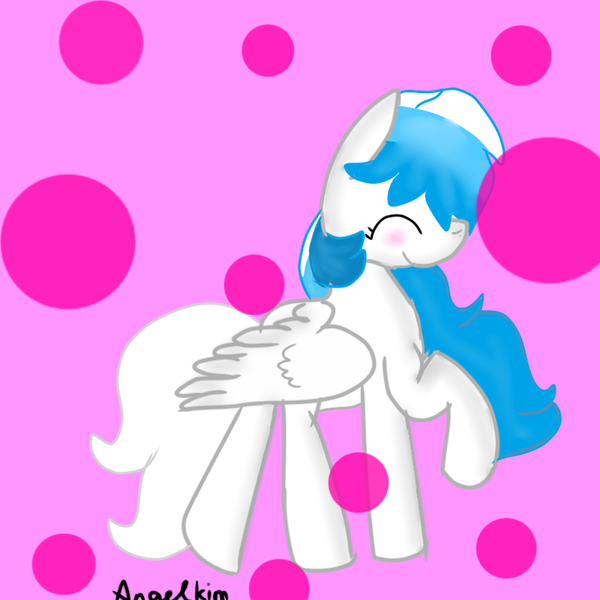 Size: 768x768 | Tagged: safe, artist:magicangelstarartist, derpibooru import, oc, unofficial characters only, pegasus, pony, birthday gift art, eyes closed, female, gift art, image, mare, png, side view, simple background, solo