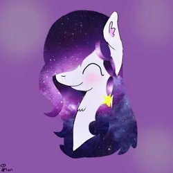 Size: 768x768 | Tagged: safe, artist:magicangelstarartist, derpibooru import, oc, oc:galaxy soul, unofficial characters only, earth pony, blushing, ethereal mane, eyes closed, image, png, simple background, solo, starry mane
