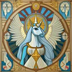 Size: 767x767 | Tagged: safe, derpibooru import, machine learning assisted, princess celestia, alicorn, anthro, clothes, dress, image, long hair, nimbus, png, solo