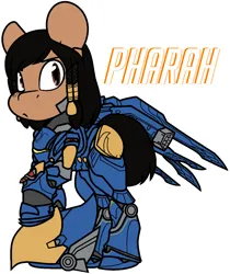 Size: 1060x1260 | Tagged: safe, artist:eivilpotter, derpibooru import, oc, unofficial characters only, pony, armor, crossover, image, overwatch, pharah, png, simple background, solo, text