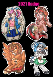 Size: 978x1416 | Tagged: safe, artist:inkkeystudios, derpibooru import, oc, unofficial characters only, anthro, pegasus, pony, alcohol, badge, beer, beer mug, bipedal, clothes, dress, ear piercing, eye clipping through hair, flower, flower in hair, image, jacket, jpeg, lidded eyes, looking at you, midriff, miniskirt, oktoberfest, open mouth, open smile, piercing, skirt, smiling, socks, spread wings, stockings, thigh highs, traditional art, unshorn fetlocks, wings
