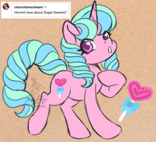 Size: 498x453 | Tagged: safe, artist:inkkeystudios, derpibooru import, oc, oc:sugar sweets, unofficial characters only, pony, unicorn, eye clipping through hair, heart, heart eyes, image, jpeg, looking at you, solo, sucker, wingding eyes