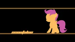 Size: 1920x1080 | Tagged: safe, artist:alexstrazse, artist:shelmo69, derpibooru import, edit, scootaloo, pegasus, pony, base used, black background, female, filly, foal, image, line, minimalist, modern art, name, png, simple background, solo, spread wings, wallpaper, wallpaper edit, wings