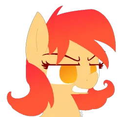 Size: 560x536 | Tagged: safe, artist:artflicker, derpibooru import, oc, oc:flicker split, earth pony, pony, bust, female, grin, image, mare, narrowed eyes, no pupils, png, simple background, smiling, solo, transparent background