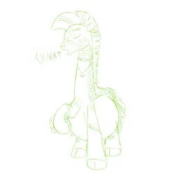 Size: 4000x4000 | Tagged: safe, artist:xyclone, derpibooru import, oc, oc:izithelo, unofficial characters only, giraffe, belly, burp, chubby, flask, image, png, signature, simple background, sketch, solo, stomach noise, white background