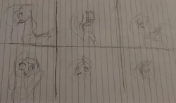 Size: 2929x1705 | Tagged: safe, artist:those kids in the corner, derpibooru import, fluttershy, annoyed, expressions, facial expressions, flirting, flower, happy, image, jpeg, one eye closed, practice drawing, rose, sad, style practice, traditional art, wings, wink