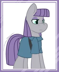 Size: 818x986 | Tagged: safe, artist:eivilpotter, derpibooru import, maud pie, earth pony, pony, clothes, female, image, looking offscreen, mare, png, simple background, solo