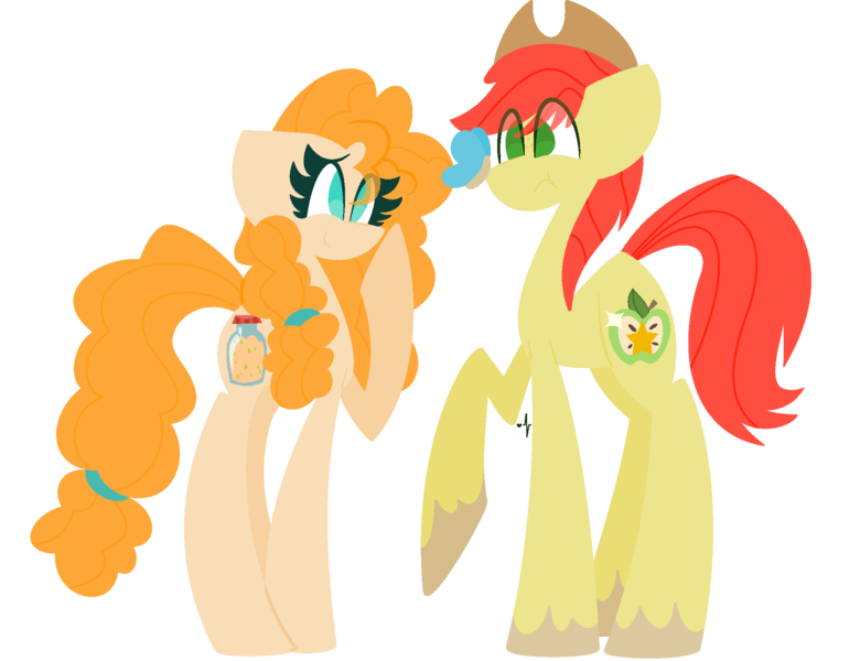 Size: 2052x1600 | Tagged: safe, artist:scridley-arts, derpibooru import, big macintosh, bright mac, pear butter, earth pony, pony, applecest, duo, female, image, incest, infidelity, male, mother and child, mother and son, pearmac, png, shipping, simple background, straight, transparent background