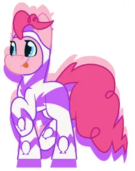 Size: 856x1084 | Tagged: safe, artist:eivilpotter, derpibooru import, fili-second, pinkie pie, earth pony, pony, colored, female, flat colors, image, mare, png, power ponies, simple background, solo, superhero, superhero costume