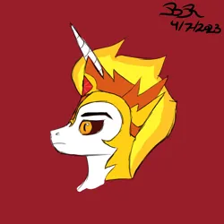 Size: 1000x1000 | Tagged: safe, artist:bifrose, derpibooru import, daybreaker, alicorn, pony, apollyon, image, male, png, rule 63, side view, solo, stallion