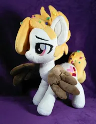 Size: 640x828 | Tagged: safe, artist:doctorkoda, derpibooru import, oc, unofficial characters only, pegasus, pony, colored wings, commission, image, jpeg, lidded eyes, plushie, solo, spread wings, standing, wings